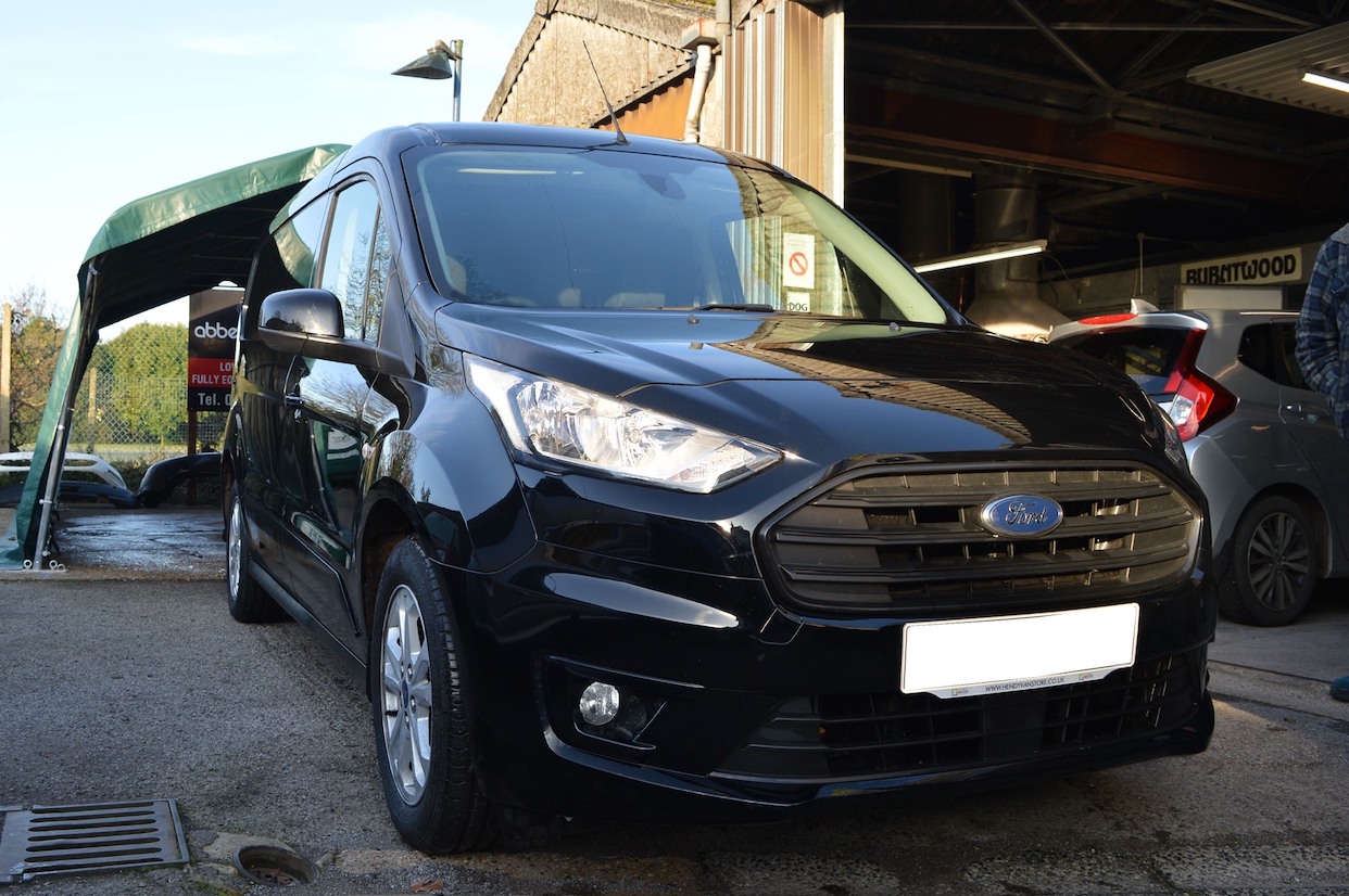 Commercial van refinished in company colours