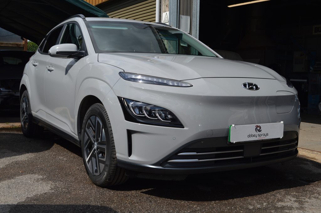 Picture of a grey car parked